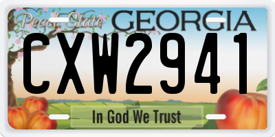 GA license plate CXW2941