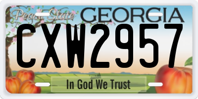 GA license plate CXW2957