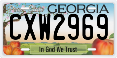 GA license plate CXW2969