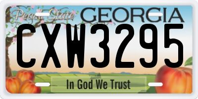 GA license plate CXW3295