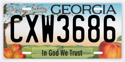 GA license plate CXW3686