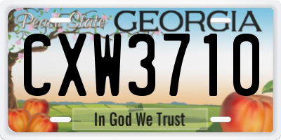 GA license plate CXW3710