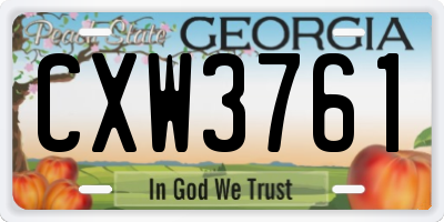 GA license plate CXW3761