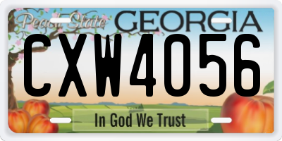 GA license plate CXW4056