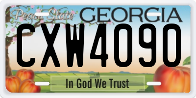 GA license plate CXW4090