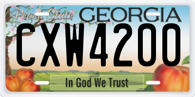 GA license plate CXW4200