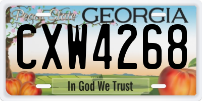 GA license plate CXW4268