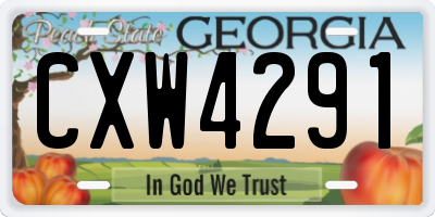 GA license plate CXW4291