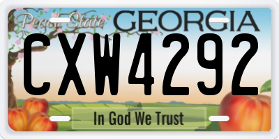 GA license plate CXW4292