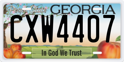GA license plate CXW4407