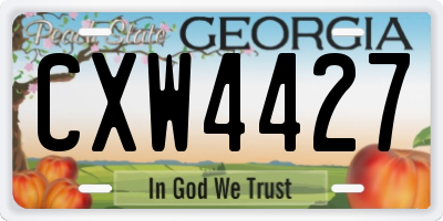 GA license plate CXW4427