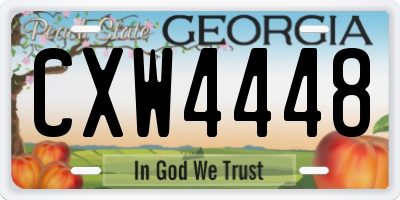 GA license plate CXW4448