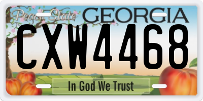 GA license plate CXW4468