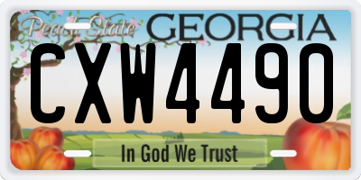 GA license plate CXW4490