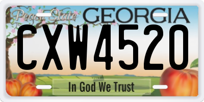 GA license plate CXW4520