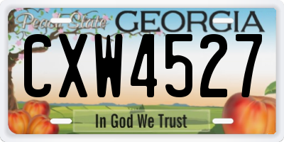 GA license plate CXW4527