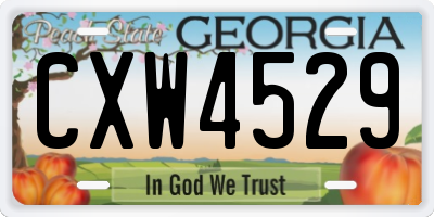GA license plate CXW4529
