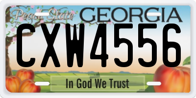 GA license plate CXW4556