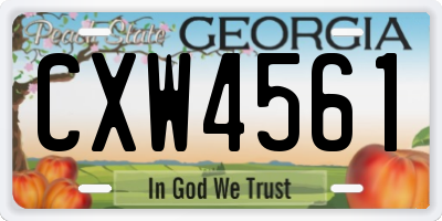GA license plate CXW4561
