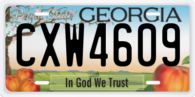 GA license plate CXW4609