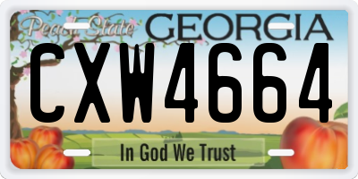 GA license plate CXW4664