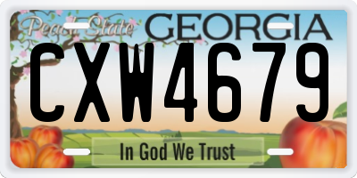 GA license plate CXW4679