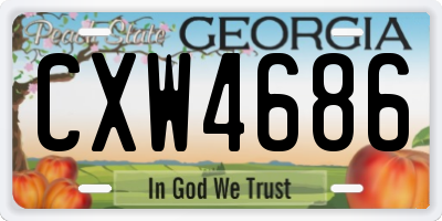 GA license plate CXW4686