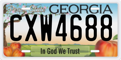 GA license plate CXW4688