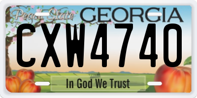 GA license plate CXW4740