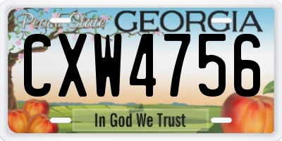 GA license plate CXW4756