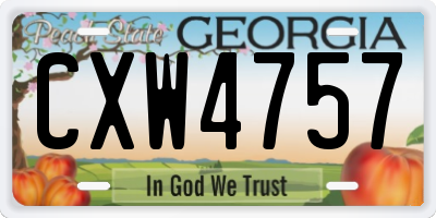 GA license plate CXW4757
