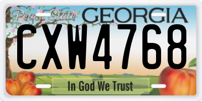 GA license plate CXW4768