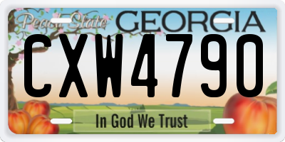 GA license plate CXW4790