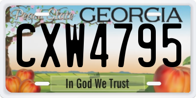 GA license plate CXW4795