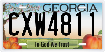 GA license plate CXW4811