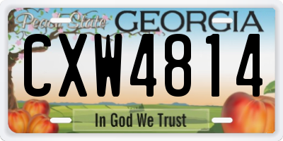 GA license plate CXW4814