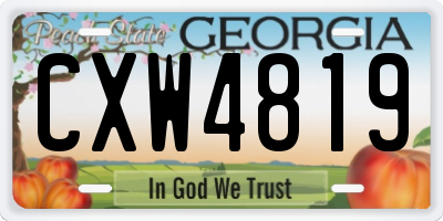 GA license plate CXW4819