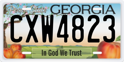 GA license plate CXW4823