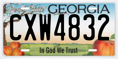 GA license plate CXW4832