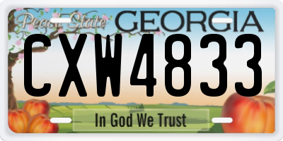 GA license plate CXW4833