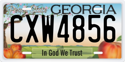 GA license plate CXW4856