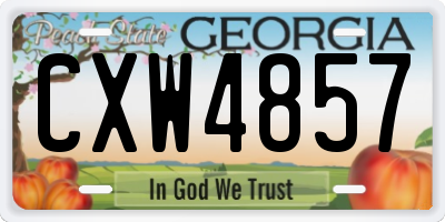 GA license plate CXW4857