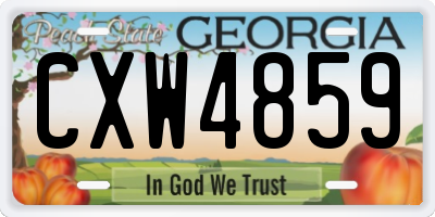 GA license plate CXW4859