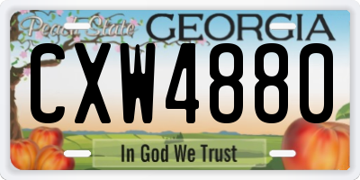 GA license plate CXW4880