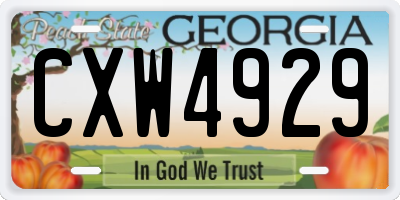 GA license plate CXW4929