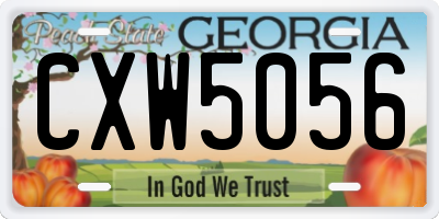 GA license plate CXW5056