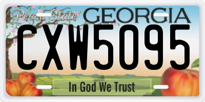 GA license plate CXW5095