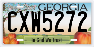 GA license plate CXW5272