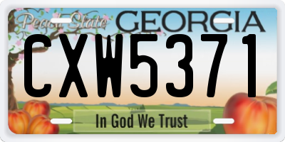 GA license plate CXW5371