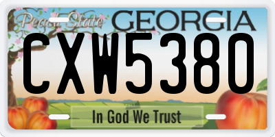 GA license plate CXW5380
